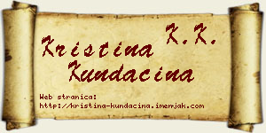 Kristina Kundačina vizit kartica
